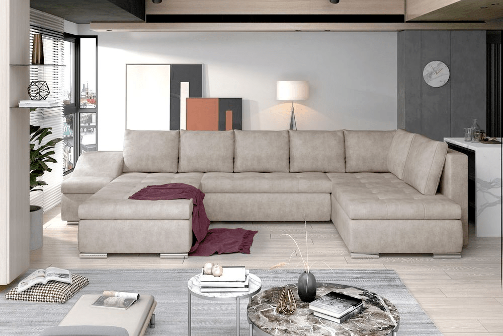 Gloucester U shaped sofa bed with storage D21